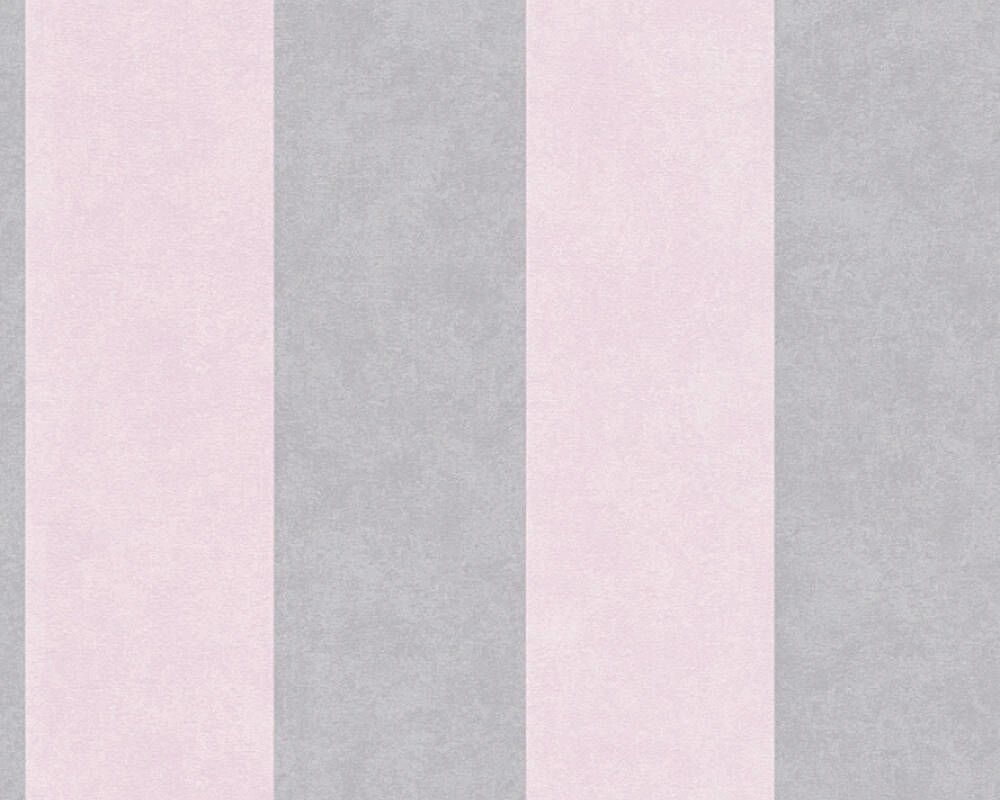 Німецькі шпалери 32990-3, в широку світло-сіру і блідо-рожеву смужку, вінілові, що миються, на флізеліновій основі. від компанії Інтернет-магазин шпалер "Німецький Дім" - фото 1