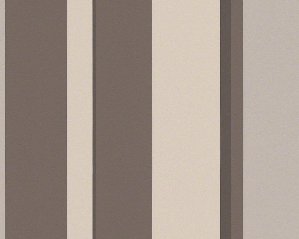 Німецькі шпалери 94018-3, в широку коричневу з шоколадним відтінком, і бежеву смужку, миються вінілові на флізелін від компанії Інтернет-магазин шпалер "Німецький Дім" - фото 1