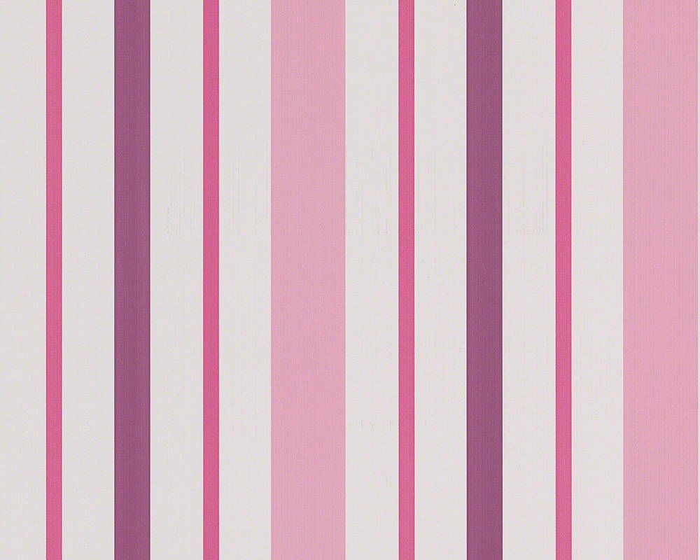 Німецькі шпалери в рожеву та фіолетову смужку 8983-19, паперові екологічно чисті, дуплекс для дитячої дівчинки від компанії Інтернет-магазин шпалер "Німецький Дім" - фото 1