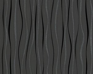 Шпалери чорні, малюнок - хвиляста смужка 95879-2