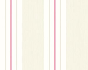 Світлі німецькі шпалери 2226-33, в тонку і рідкісну яскраво рожеву смужку на пастельному молочному тлі, миються вінілові в Київській області от компании Интернет-магазин обоев "Немецкий Дом"