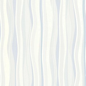 Світлі шпалери в хвилясту смужку 324751, сіра і блакитна смуга на білому, абстрактний малюнок пастельного кольору срібла