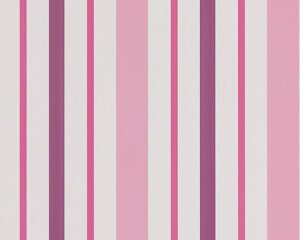 Німецькі шпалери в рожеву та фіолетову смужку 8983-19, паперові екологічно чисті, дуплекс для дитячої дівчинки