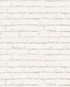 Зносостійкі 3Д шпалери 34399-2 під цеглу білого кольору в Київській області от компании Интернет-магазин обоев "Немецкий Дом"