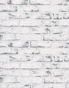 Світлі німецькі 3д шпалери i-9708-37, з рельєфною сірою цеглою вкриті білим вапном, вінілові на флізі, що миються в Київській області от компании Интернет-магазин обоев "Немецкий Дом"