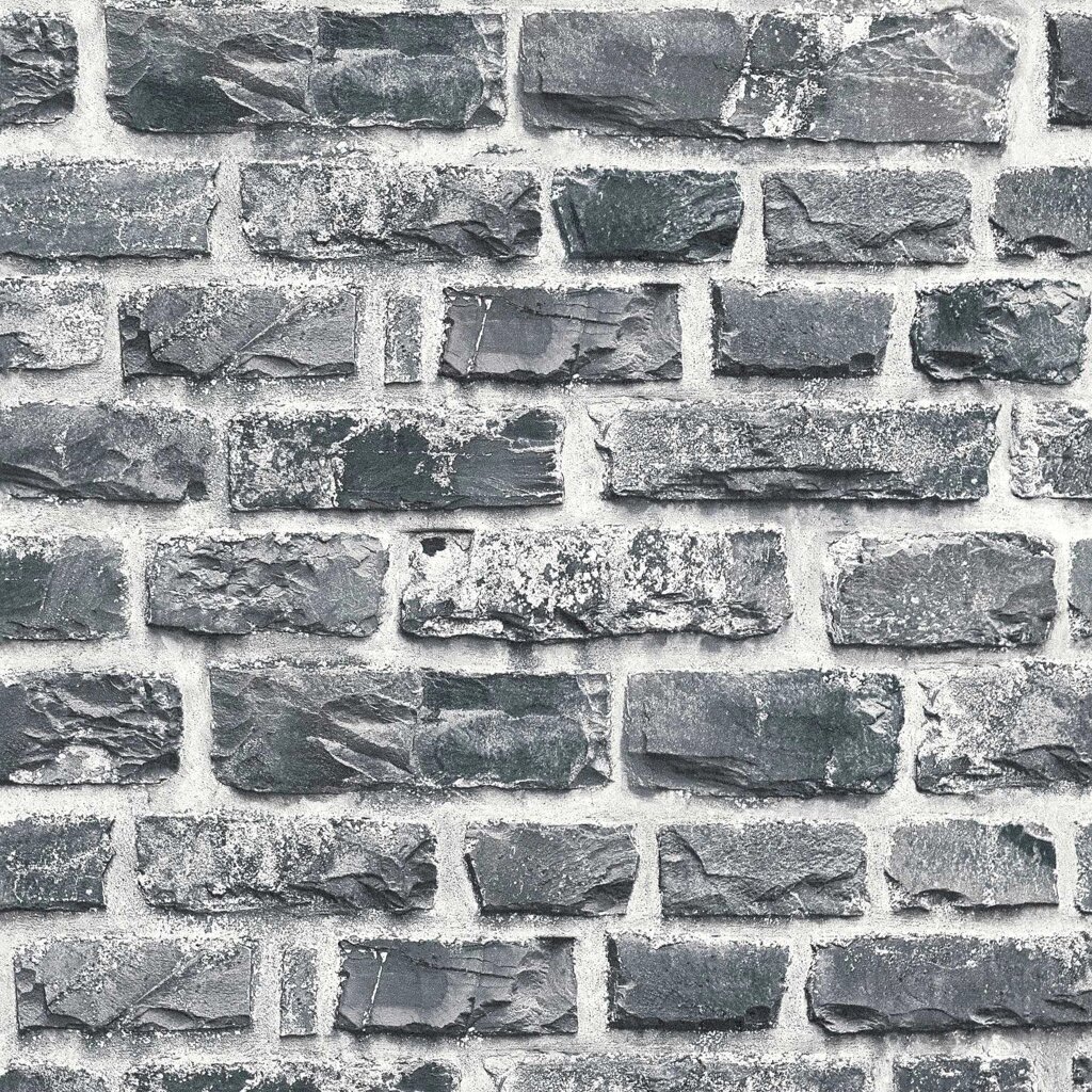 Темно-сірі шпалери 3D ефектом 36140-4, під кладку природного каменю, реалістична кам&#039;яна стіна, вініл гарячого тиснення - інтернет магазин