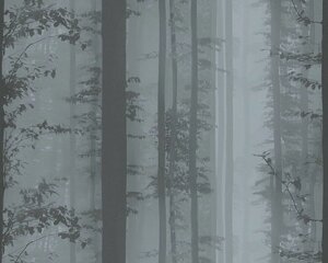 Сірі німецькі шпалери 30060-1, малюнок - ліс у ранковому тумані, монохромна графіка, гладкі вінілові на флізеліновій в Київській області от компании Интернет-магазин обоев "Немецкий Дом"