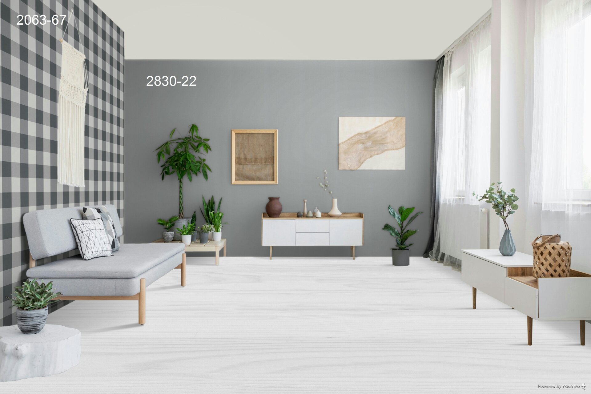 Сірі шпалери компаньйони в інтер'єрі залу 206367 283022