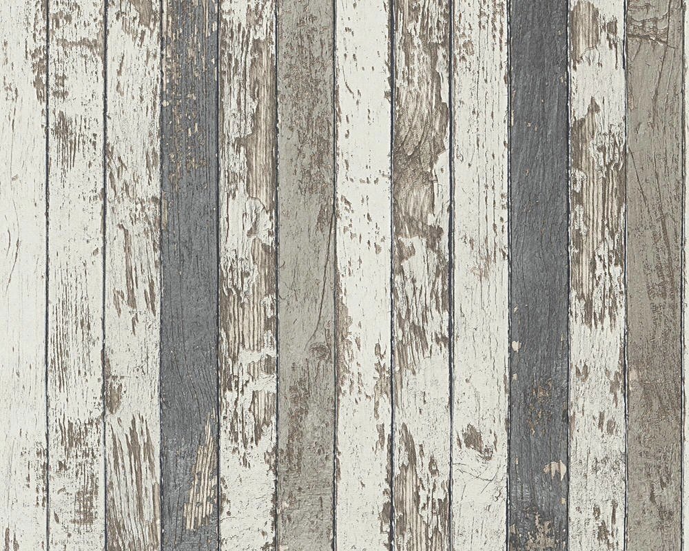 Сірі німецькі вінілові шпалери 95914-2, під натуральні дошки та старі дерев'яні бруски, деревина з фарбою що облупилася від компанії Інтернет-магазин шпалер "Німецький Дім" - фото 1