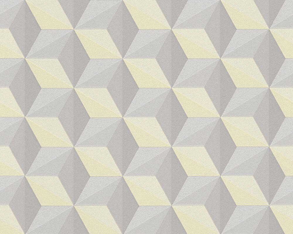 Стереоскопічні світло-сірі шпалери 96265-3, з геометричним 3D малюнком, опуклі кубики у тривимірній графіці від компанії Інтернет-магазин шпалер "Німецький Дім" - фото 1