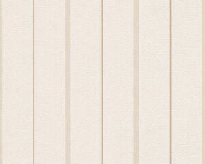 Світлі німецькі шпалери 2911-27, з тонкою бежевій смужкою на пастельному кремовому тлі, вінілові на флизелиновій основі