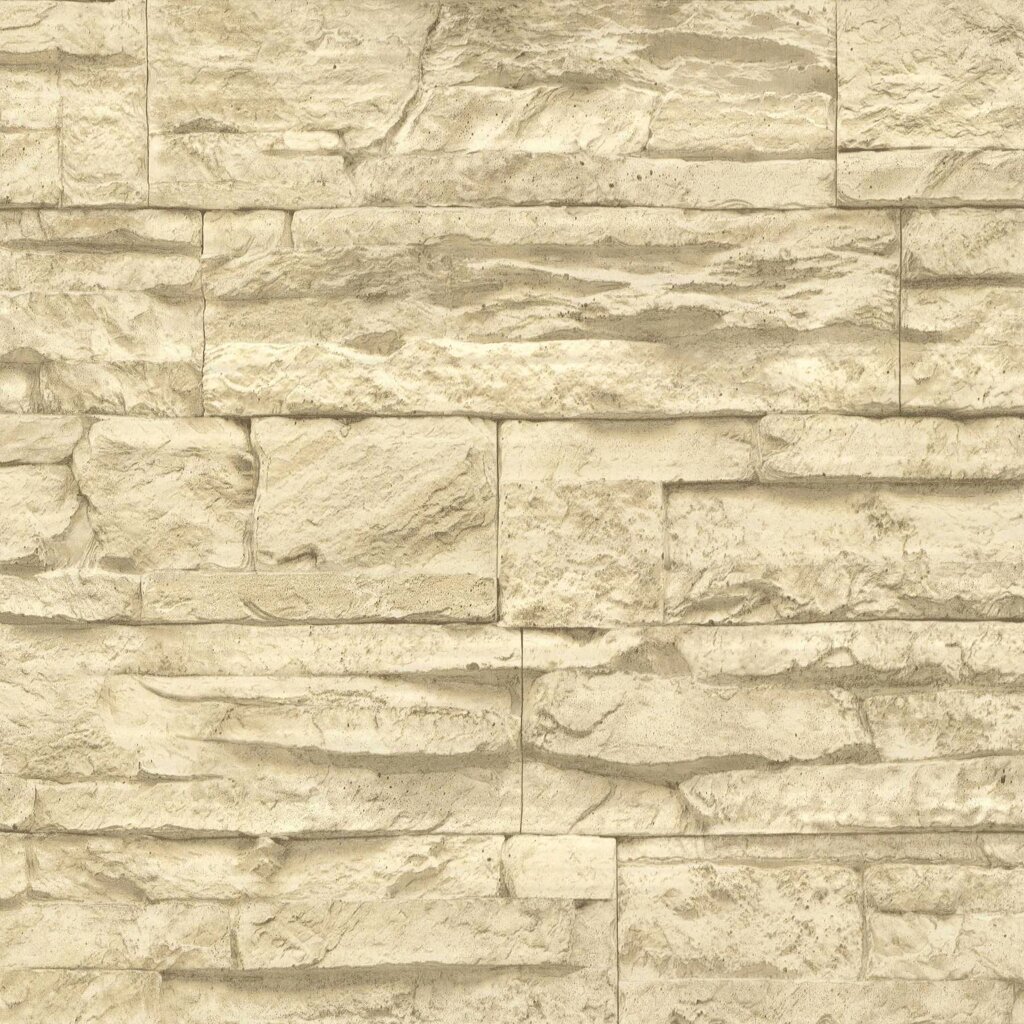 Світлі бежеві шпалери з 3D ефектом 7071-30, кладка природного каменю, реалістична кам'яна стіна з натурального пісковика від компанії Інтернет-магазин шпалер "Німецький Дім" - фото 1