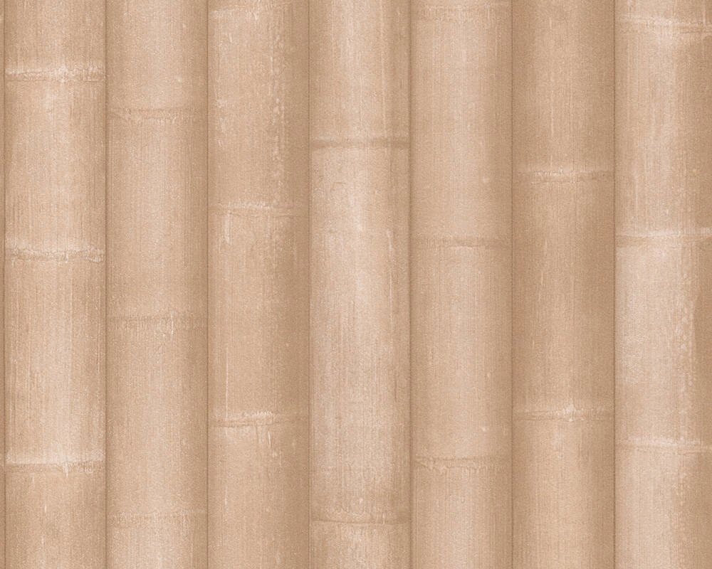 Світлі коричневі шпалери 96184-2, з 3д імітацією широких стебел бамбука, об'ємний малюнок - графіка у східному стилі від компанії Інтернет-магазин шпалер "Німецький Дім" - фото 1
