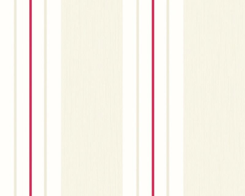 Світлі німецькі шпалери 2226-33, в тонку і рідкісну яскраво рожеву смужку на пастельному молочному тлі, миються вінілові від компанії Інтернет-магазин шпалер "Німецький Дім" - фото 1