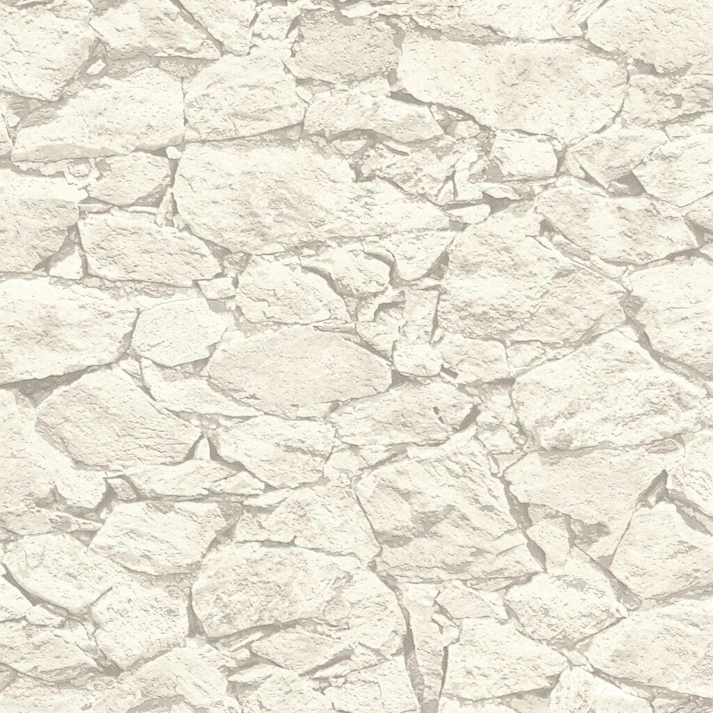 Світлі німецькі шпалери 36583-3, стіна з каменю, білого природного, натуральна кам'яна кладка з 3D ефектом об'єму від компанії Інтернет-магазин шпалер "Німецький Дім" - фото 1