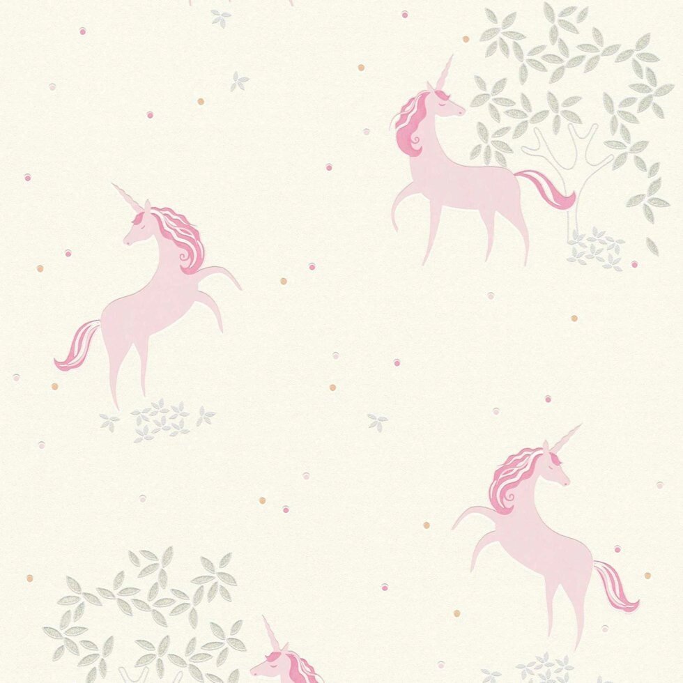 Вінілові шпалери i- 39689-1 з конячками - єдинорога світло рожевого кольору від компанії Інтернет-магазин шпалер kupit-oboi. com. ua - фото 1