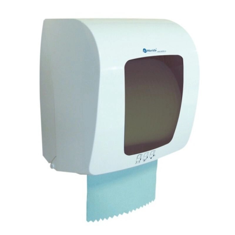 Автоматичний диспенсер паперових рушників в рулонах Merida Top Mini сірий від компанії CleanSpot - професійний вибір санітарно-гігієнічного приладдя - фото 1