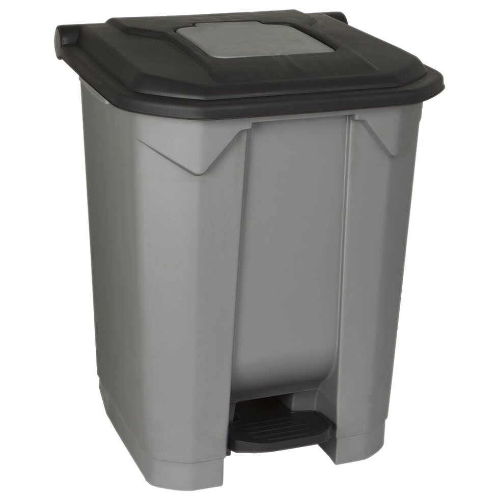 Бак для сміття з педаллю 50 л сіро-чорний від компанії CleanSpot - професійний вибір санітарно-гігієнічного приладдя - фото 1