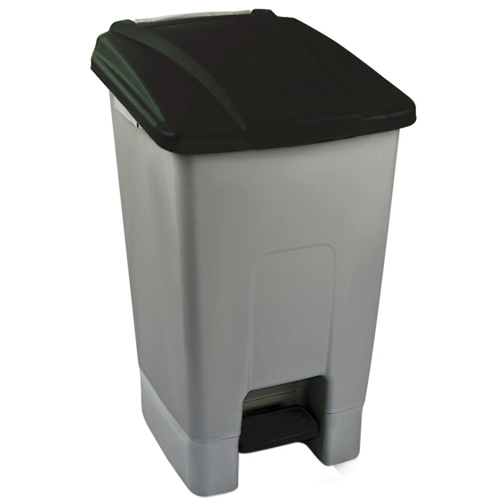Бак для сміття з педаллю 70 л сіро-чорний від компанії CleanSpot - професійний вибір санітарно-гігієнічного приладдя - фото 1