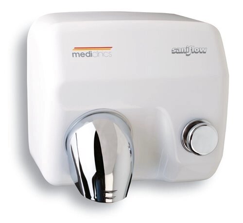 Cушилка для рук SaniFlow з кнопкою вкл / викл 2250Вт Іспанія від компанії CleanSpot - професійний вибір санітарно-гігієнічного приладдя - фото 1
