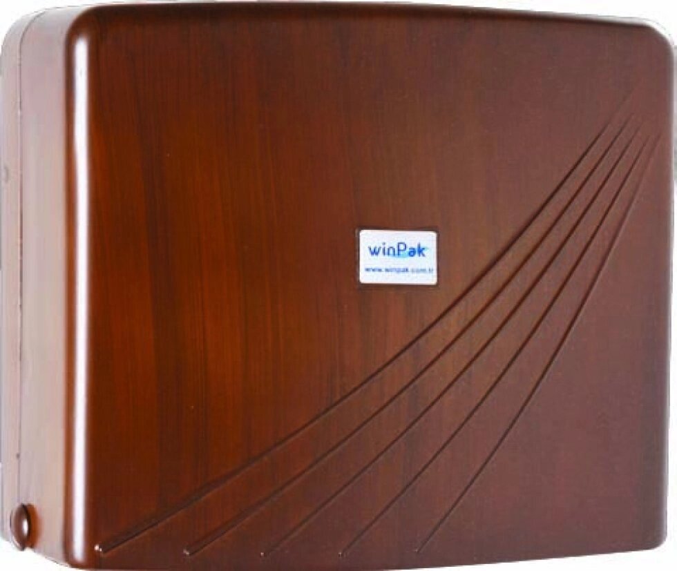 Диспенсер паперових листових рушників коричневий пластик WinPak Wood від компанії CleanSpot - професійний вибір санітарно-гігієнічного приладдя - фото 1