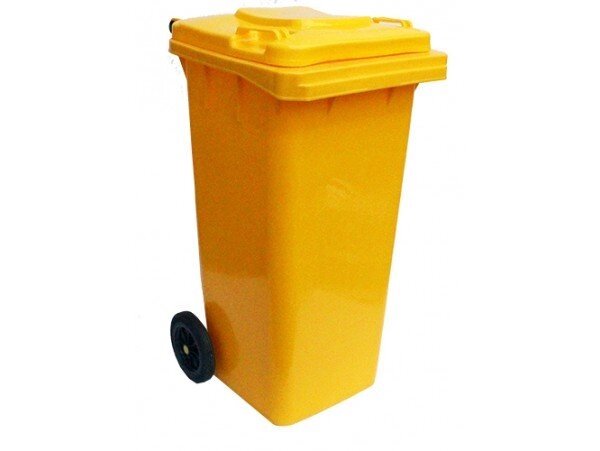 Контейнер для сміття 120л жовтий 120 літрів від компанії CleanSpot - професійний вибір санітарно-гігієнічного приладдя - фото 1