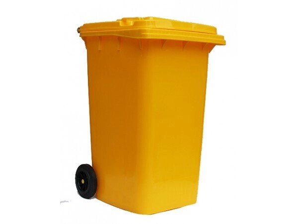 Контейнер для сміття 240л жовтий від компанії CleanSpot - професійний вибір санітарно-гігієнічного приладдя - фото 1