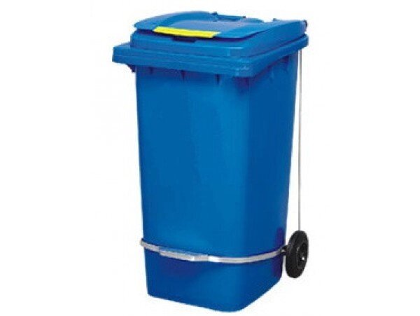 Контейнер для сміття з педаллю 240л синій від компанії CleanSpot - професійний вибір санітарно-гігієнічного приладдя - фото 1