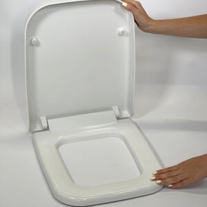 Кришка на унітаз із дюропласту з мікроліфтом Dolce 0406, Безшумне туалетне сидіння для громадських місць