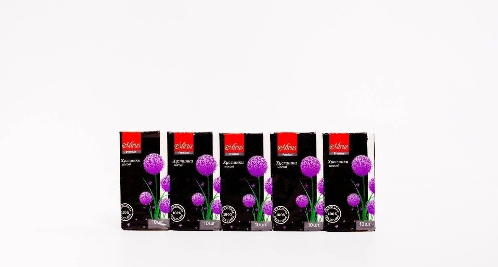 Носові Хусточки 3-х шарові целюлоза Mirus Premium 10 упаковок по 10шт від компанії CleanSpot - професійний вибір санітарно-гігієнічного приладдя - фото 1