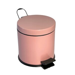 Відро для сміття з педаллю з нержавіючої сталі 3 літри 22см, діаметр 21см рожевого кольору