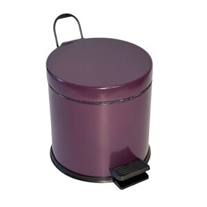 Відро для сміття з педаллю з нержавіючої сталі 3 літри 22см, діаметр 21см фіолетового кольору
