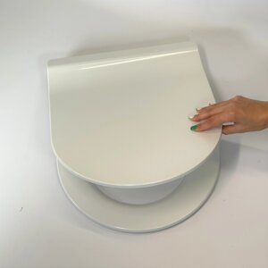 Сидіння для унітазу із дюропласту з кришкою з мікроліфтом Solid 0421, Туалетне сидіння з міцного матеріалу