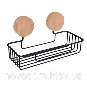 Мильниця решітка прямокутна PLAIN PLUS, чорна з бамбуком (08115)