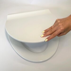 Туалетне сидіння з мікроліфтом із дюропласту Mole 0415, Міцне сидіння для унітазу овальної форми