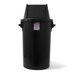 Сміттєвий бак типу буфет з поворотною кришкою чорний пластик 90л BCK 103