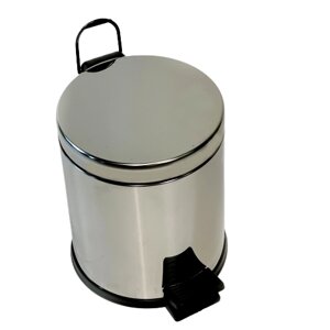 Відро для сміття з педаллю 5 літрів з нержавіючої сталі для ванної, кухні 26см діаметр 21см.