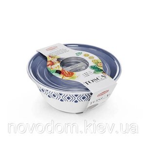 Набір мисок TOSCA 3шт з кришками d19, 23 ,29 см біло-сині (55201)