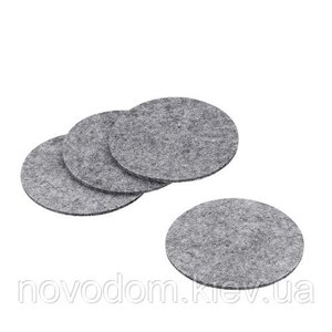 Салфетка под посуду Alia d-10см, светло-серая 4шт (12331)