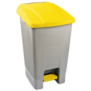 Бак для сміття з педаллю 70 л сіро-жовтий