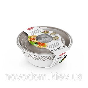 Набір мисок TOSCA 3шт з кришками d19,23,29 см біло-сірі (55200)