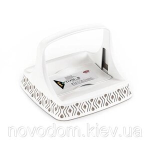 Серветниця з тримачем TOSCA біло-сіра (55800)