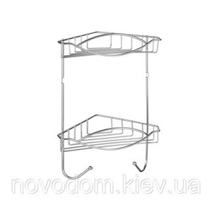 Полиця решітка кутова 2-рівнева з гачками NIAGARA (04113)