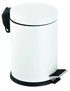 Корзина металева з педаллю біла 12л 815B