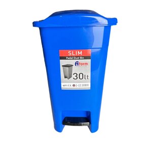 Відро для сміття побутове з педаллю на 30л пластик (синє)
