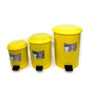 Відро для сміття побутове з педаллю на 50л пластик (Жовтий)