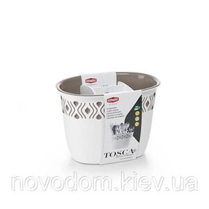 Підставка для столових приборів TOSCA біло-сіра (55700)