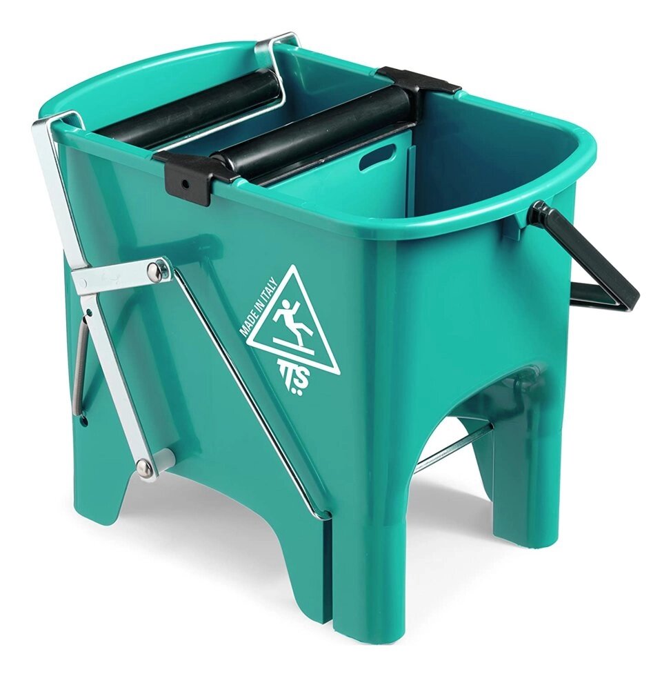 Відро для прибирання з віджімом SQUIZZY зелене, 15л від компанії CleanSpot - професійний вибір санітарно-гігієнічного приладдя - фото 1