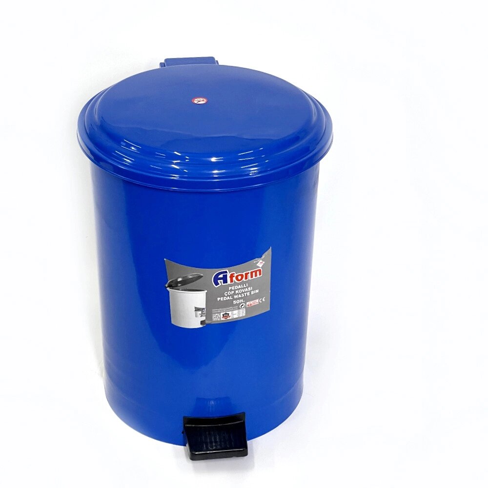 Відро для сміття побутове з педаллю на 50л пластик (Синій) від компанії CleanSpot - професійний вибір санітарно-гігієнічного приладдя - фото 1