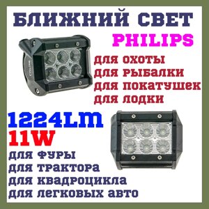 Додаткові світлодіодні фари led квадратні 12-24v CYCLONE WL B1 18W